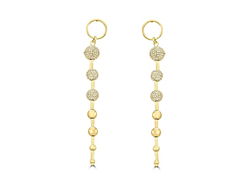 Rebecca Minkoff Gold Tone Crystal Pave Ball Drop Earrings