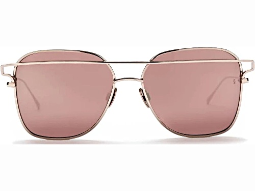 Sunday Somewhere JESSE Square Brushed Rose Gold Frame/ Pink Orange Lenses Sunglasses