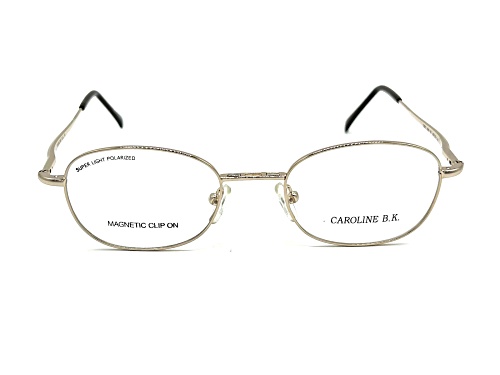 Caroline B.K. Gold Tone Eyeglasses Frame/ Clear Demo Lenses with Magnetic Brown Sunglasses