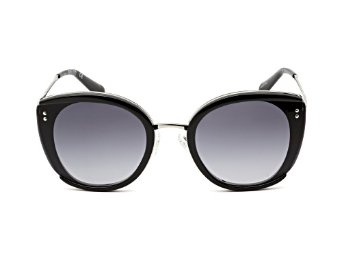 Kenneth Cole Shiny Black/Gradient Smoke Cat Eye Sunglasses