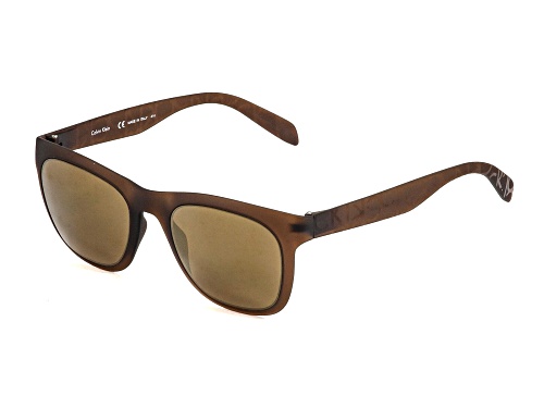 Calvin Klein Matte Brown/Brown Mirrored Sunglasses