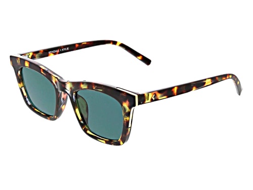 Kendall and Kylie Tortoise/Green Rectangular Sunglasses | JTV Auctions