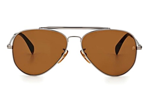 David Beckham Silver/Brown Aviator Sunglasses