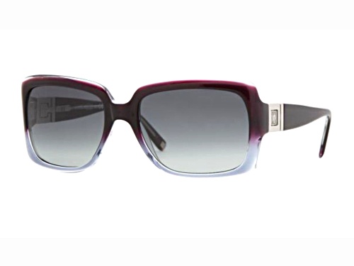 Anne Klein Translucent Purple Square Frame /  Blue Gradient Lenses Sunglasses