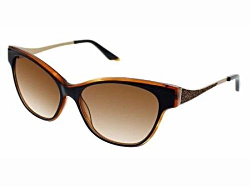 Steve Madden SKARLETT NAVY LAMINATE Navy and Brown Cat Eye Frame/Brown Gradient Lenses Sunglasses