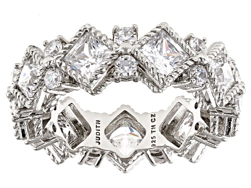 Judith Ripka 7.10ctw Bella Luce® Diamond Simulant Rhodium Over Sterling Silver Band Ring - Size 5