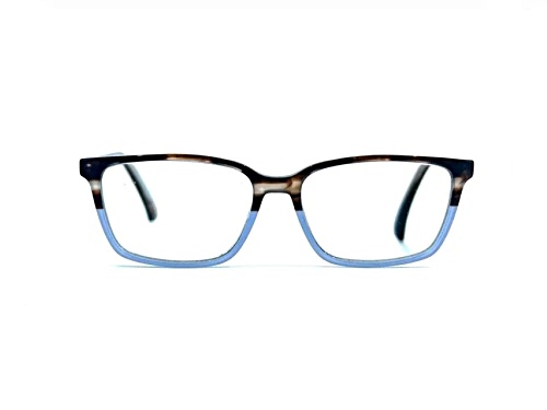 Chelsea Morgan 202211 Brown and Blue Rectangular Frame / Clear Demo Lenses Eyeglasses