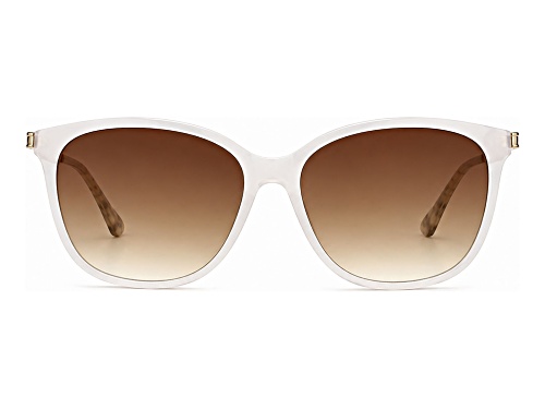 BEBE Cream Square Frame / Brown Gradient Lenses Sunglasses