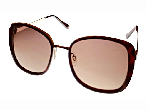 Kenneth Cole Reaction Women's Oversize Brown Tortoise Frame / Brown Gradient Lenses  Sunglasses
