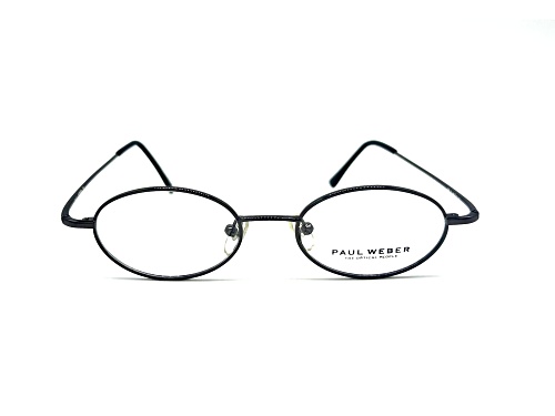 Paul Weber Black Oval Frame / Clear Demo Prescription Ready Lenses Eyeglasses