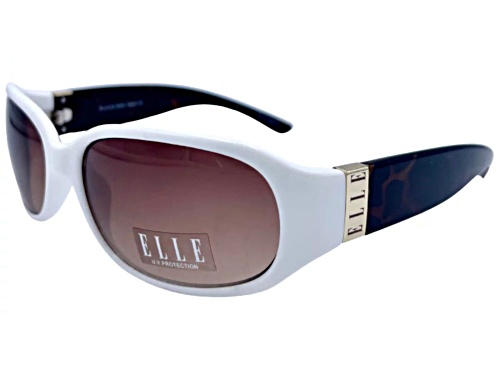 ELLE White Brown Tortoise/Brown Sunglasses