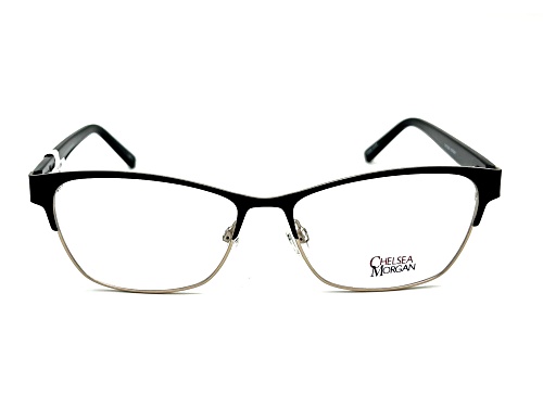 Chelsea Morgan Men's Black Square Frame / Clear Demo Lenses Eyeglasses