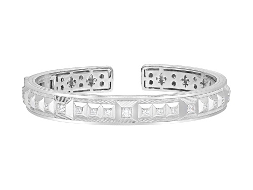 Judith Ripka "Cairo" 1.75ctw Bella Luce® Rhodium Over Sterling Silver Pyramid Cuff Bracelet - Size 7