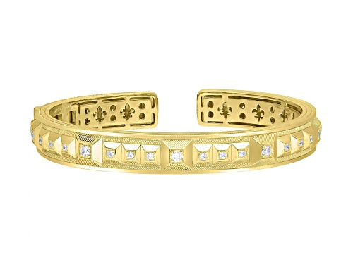 Judith Ripka Cairo 1.75ctw Bella Luce® Diamond Simulant 14K Yellow Gold Clad Pyramid Cuff Bracelet - Size 7