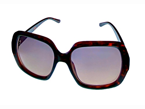Kenneth Cole Reaction Women's Square Brown Tortoise Frame / Grey Gradient Lenses Sunglasses