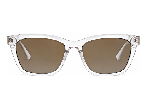 BCBG Crystal Clear Translucent Cat Eye Frame / Gray Lenses Sunglasses