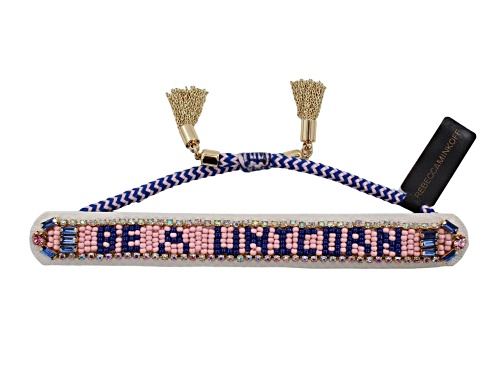 Rebecca Minkoff "Be A Unicorn" Leather Beaded Bracelet - Size 7