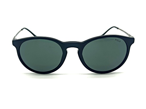 Ralph Lauren Black Round Frame / Gray Lenses Sunglasses