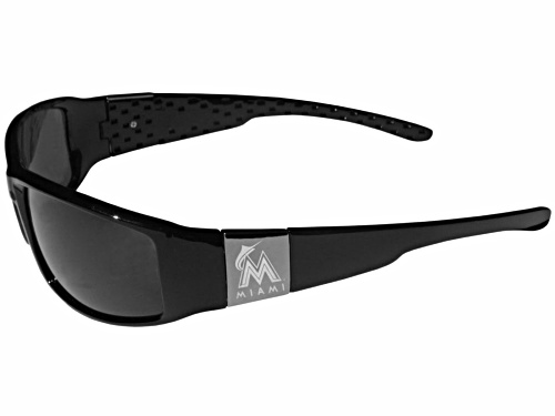 MLB Chrome Wrap Black/ Gray Miami Marlins Sunglasses