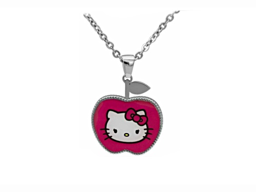 Hello Kitty Stainless Steel Apple Pendant Necklace - Size 18