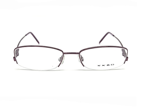 XKSO Purple Rectangular Frame / Clear Demo Lenses Eyeglasses