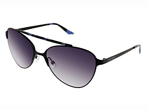 Steve Madden BREEEZY 58 Black Matte and Blue Aviator Frame / Purple Gradient Lenses Sunglasses