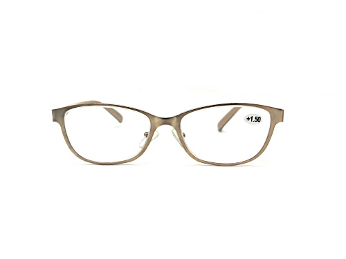 Talbots Matte Brushed Rose Gold Cat Eye Frame / Clear Lenses Eyeglasses Readers +1.50