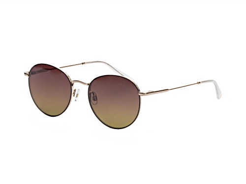 Elton John GALAXY 2 Round Gold Frame / Pink Yellow Gradient Lenses Sunglasses