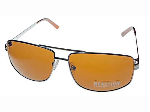 Kenneth Cole Reaction Men's Silver Rectangle Frame / Brown Lenses Sunglasses
