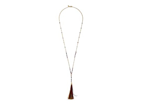 Rebecca Minkoff Gold Tone Beaded Y Necklace - Size 16