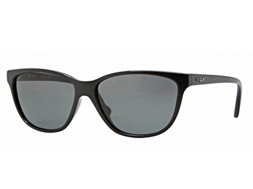 Vogue Women's Black Cat Eye Frame / Gray Lenses Sunglasses