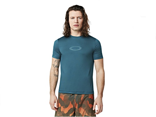 Oakley Men's Petrol Forest Green Ellipse Logo Swim Rashguard in Size XL