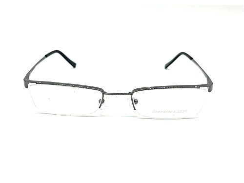 Dunlop DU464N Gunmetal Rectangular Frame / Clear Demo Lenses Eyeglasses