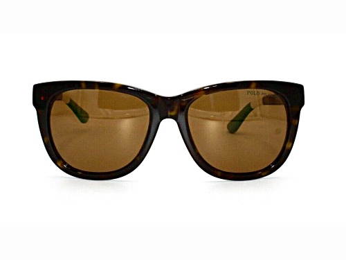 Ralph Lauren Polo Brown Tortoise Square Frame / Brown Polarized Lenses Sunglasses