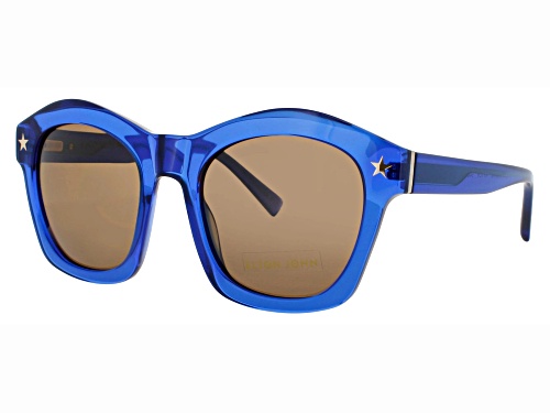 Elton John STARLIGHT 2 Cat Eye Royal Blue Frame / Brown Polarized Lenses Sunglasses