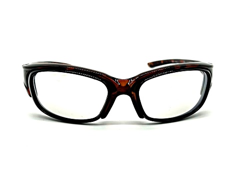 Liberty Sport Crosstrainer Black and Amber Rectangular Frames / Clear Lenses Sunglasses