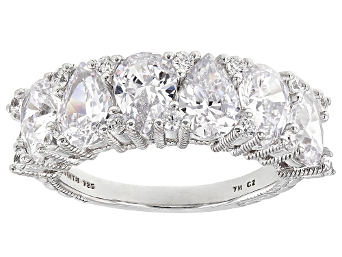 Judith Ripka 8.40ctw Bella Luce® Diamond Simulant Rhodium Over Sterling Silver Statement Band Ring - Size 10