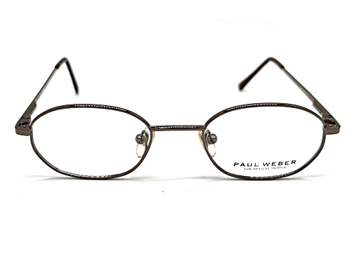 Paul Weber Round Brown Frame / Clear Demo Lenses Eyeglasses