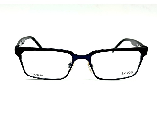 Skaga Men's Black and Blue Titanium Rectangular Frame / Clear Demo Lenses