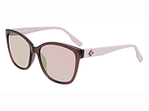 Converse Transparent Red Square Frame / Brown Lenses Sunglasses