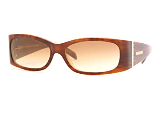 Adrienne Vittadani Honey Brown Rectangular Frame / Brown Gradient Lenses Sunglasses