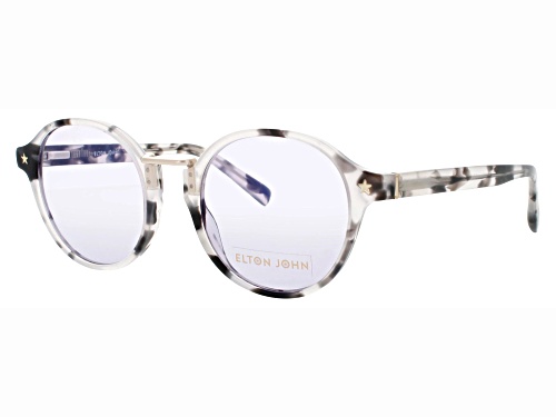 Elton John CONCERT Round Gray Marble Frame / Purple Polarized Lenses Sunglasses