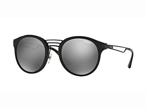 Vogue Black Round Frame / Gray Polarized Lenses Sunglasses