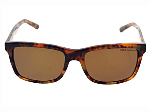 Polo Ralph Lauren Brown Tortoise Rectangular Frame / Brown Lenses Sunglasses