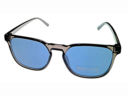 Kenneth Cole Reaction Men's Round Shiny Grey Frame / Blue Lenses Sunglasses