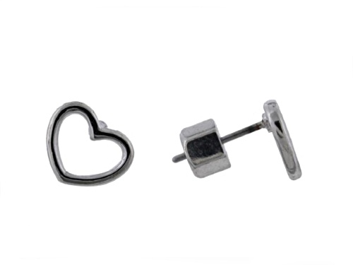 Marc Jacobs Argento Open Heart Stud Earrings