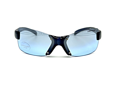 Dunlop DUS114 Rimless Butterfly Wrap Around Black Frame / Blue Lenses Sunglasses