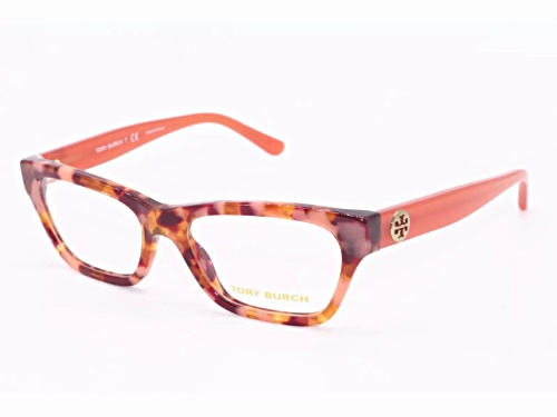 Tory Burch Orange Tortoise Cat Eye Frame / Clear Demo Lenses Sunglasses