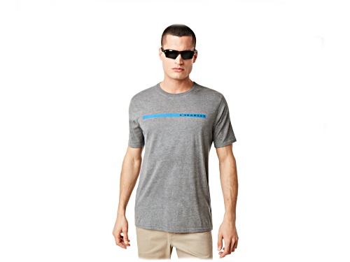 Oakley Men's Heather Gray Athletic Thin Blue Line Crew Neck T-Shirt in Size Large