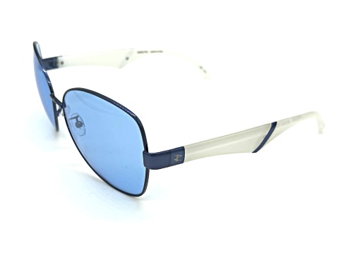 INVICTA Blue and White/ Blue Lenses Oversize Sunglasses